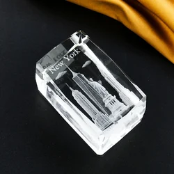 1PC 3D Crystal Carving Empire State Building Statue of Liberty 