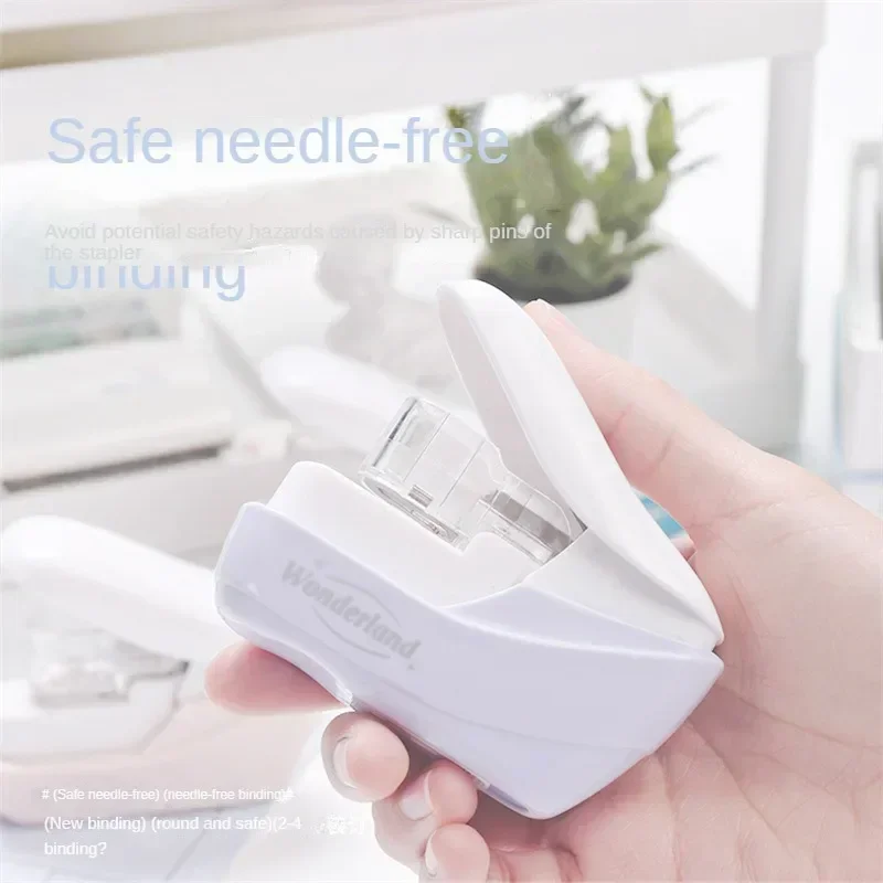 Mini Cute Book Stapleless Stapler No Nails No Staples Stapling Machine Paper Stapling Stapler Without Staple Office Accessories