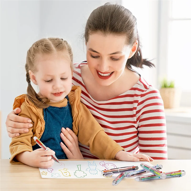 Confezione da 20 penne a sfera, penne a sfera retrattili multicolori 6 in 1, penna a inchiostro colorato da 0,5 mm, penna multicolore per la scuola