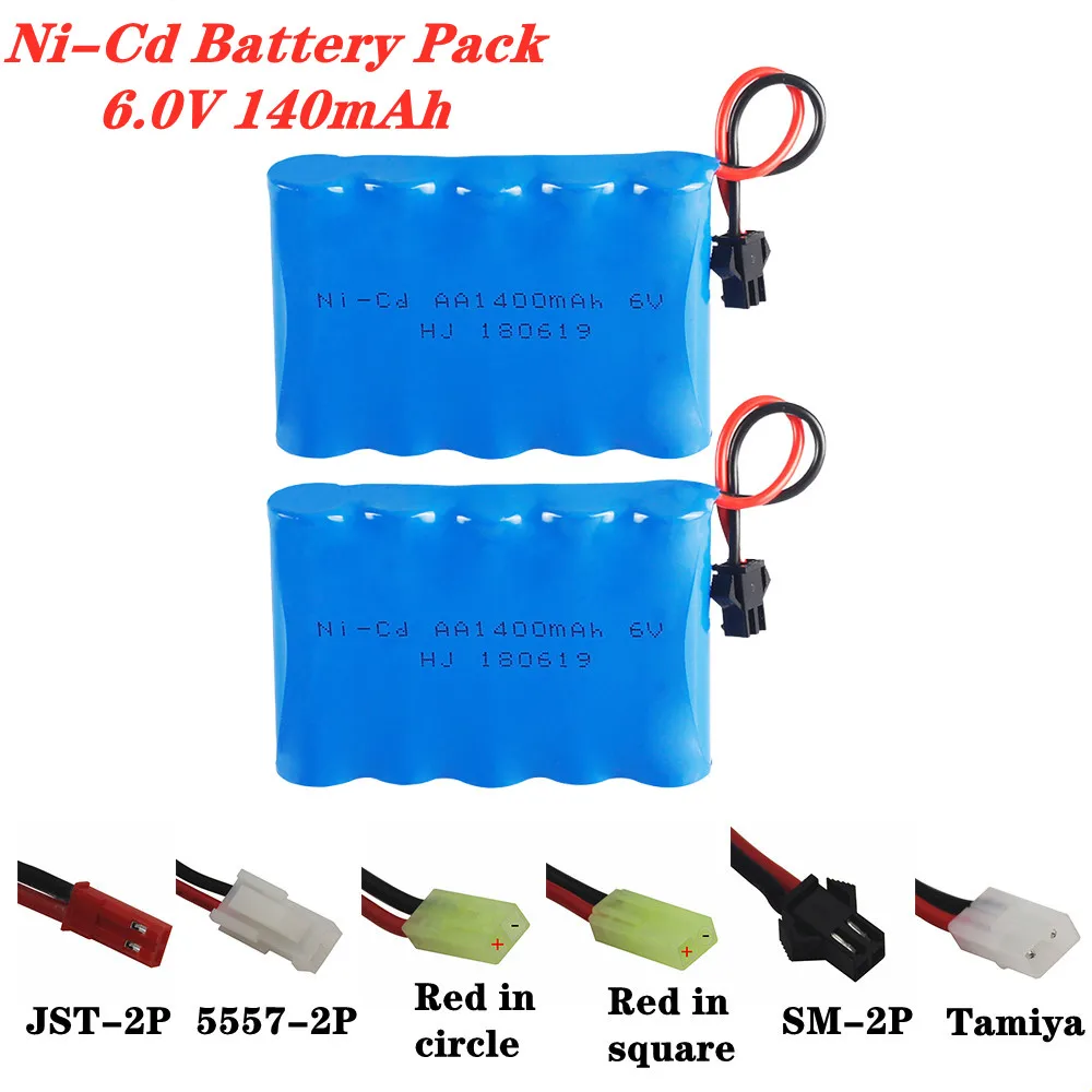 2PCS/Lot 6V 1400mah Ni-CD Rechargeable Battery For Rc Toys Cars Tanks Trains Robots Boats Guns Parts AA 6v Ni-Cd Battery