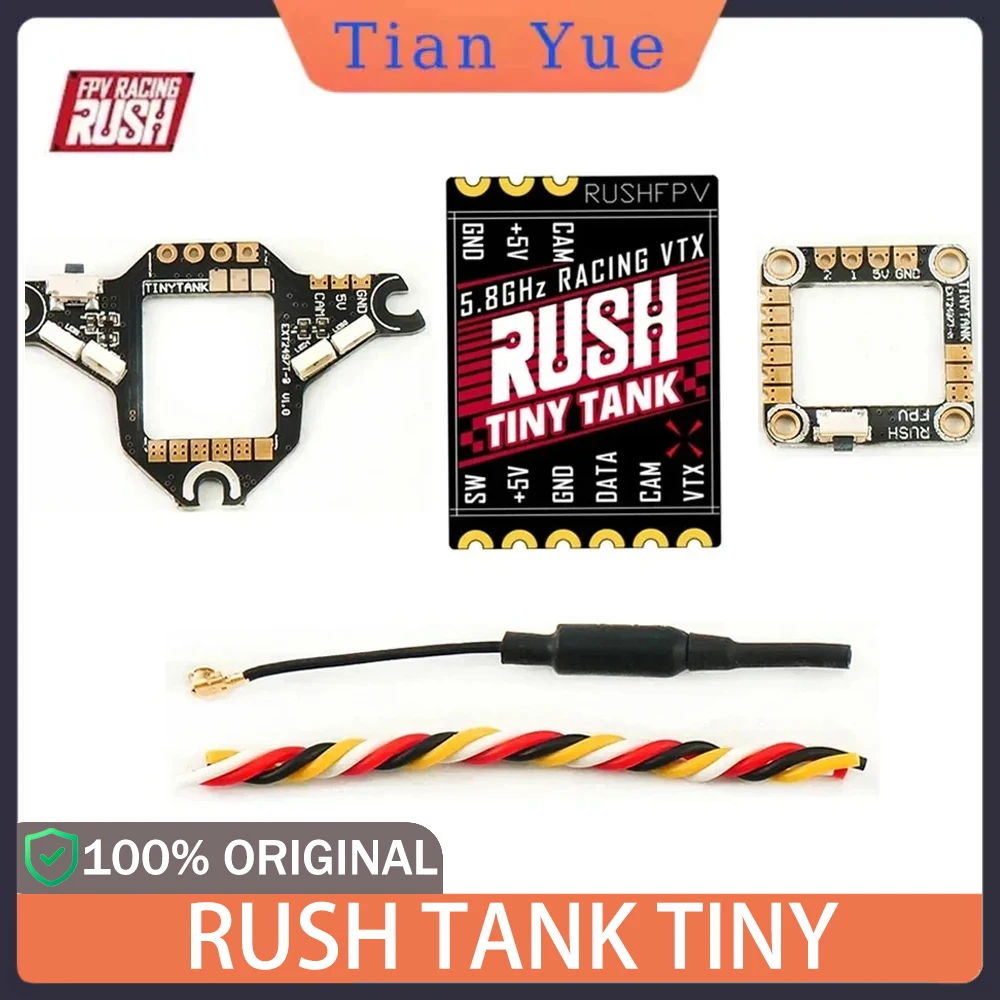 RUSH TINY TANK VTX 350mW 5V พร้อมบอร์ดขยาย LED สำหรับโดรนแข่ง FPV Toothpick Whoop