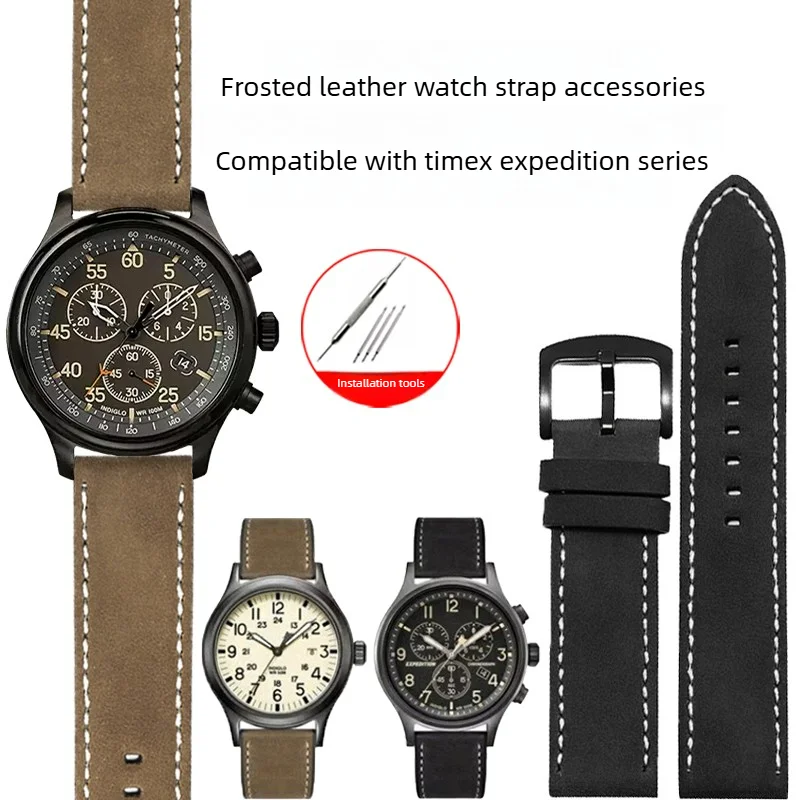Suitable for Timex T49905 T49963 Series Matte Leather Watch with Soft and Durable Watch Chain 20 22mm