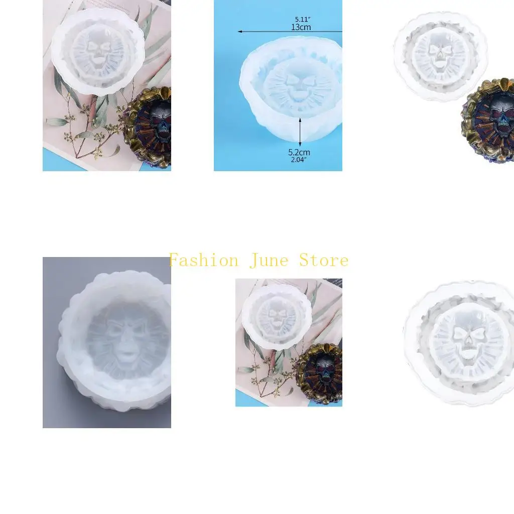 N5KA Skull Ashtray Moulds Silicone Texture Suitable for Office Decorating