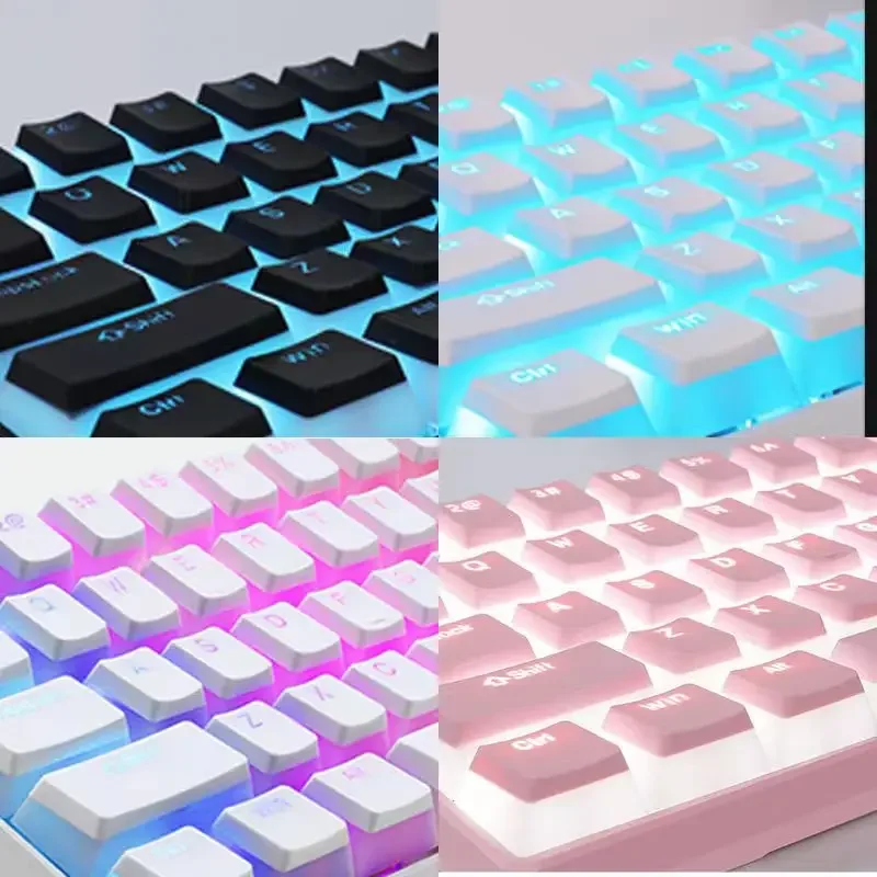 PBT Pudim Keycaps, Perfil OEM, Kit de Teclado Mecânico, Interruptor MX, Retroiluminado RGB, 87 104 Teclados Gamer, 130 Teclas