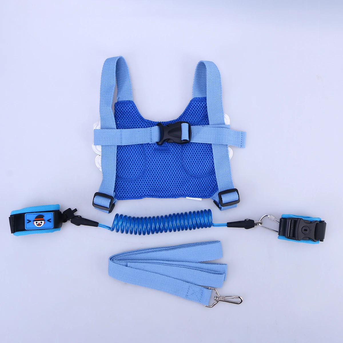 

Kids Safety Harness Child Wrist Strap Long Elastic Steel Wire PU Cord Anti-lost Rope Tether for Toddlers Sky-blue Baby Leash