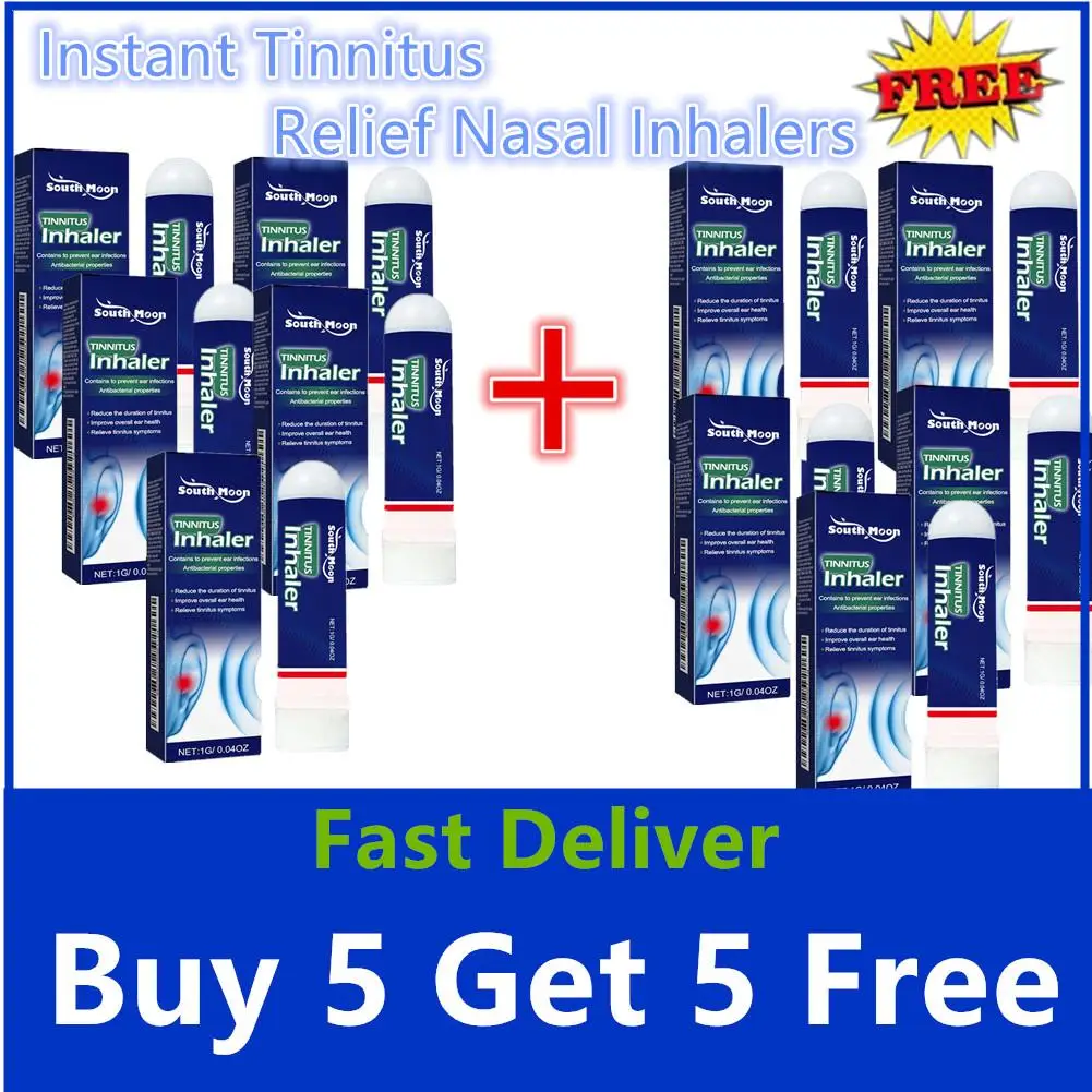 Instantânea Tinnitus Relief Nasal Inaladores, tratamento saudável Earache, coceira auditiva, duro, cuidado ouvido, 10pcs