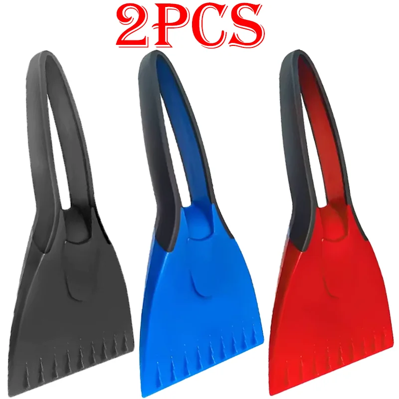 

2PCS Car Silicone Ice Scrapers Winter Hot-selling Anti-skid Handle Cars Snow Shovel Removal Brush Auto Cleaning Tool Accessories