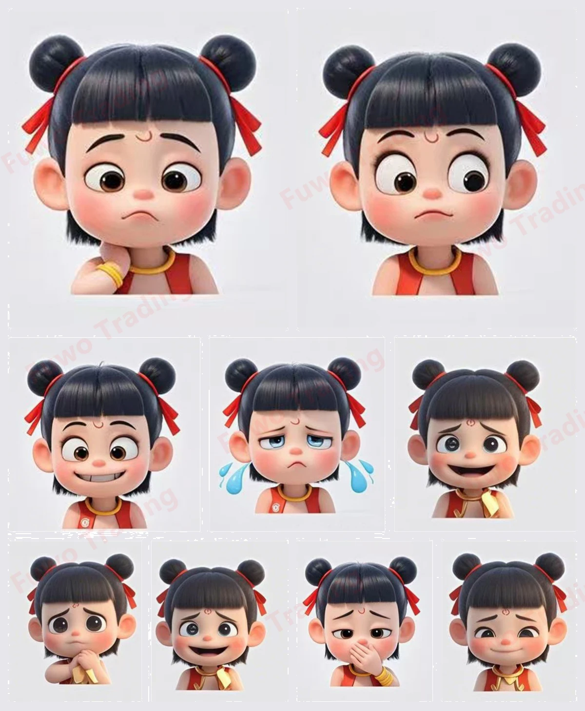 Naughty Car Sticker Nezha for Car Motorcycle Racing Helmet Laptop Trunk Body Car Window Surfboard Waterproof PVC Vinyl Decals