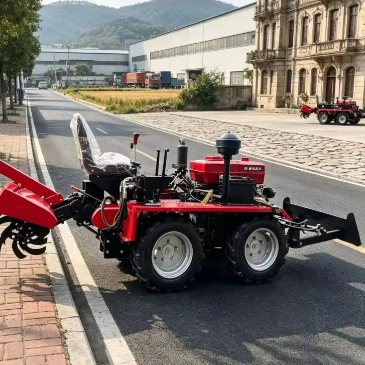 Customized four-wheel drive farming equipment, high-quality wheeled rotary tiller, farm soil loosening rotary tillage seeder