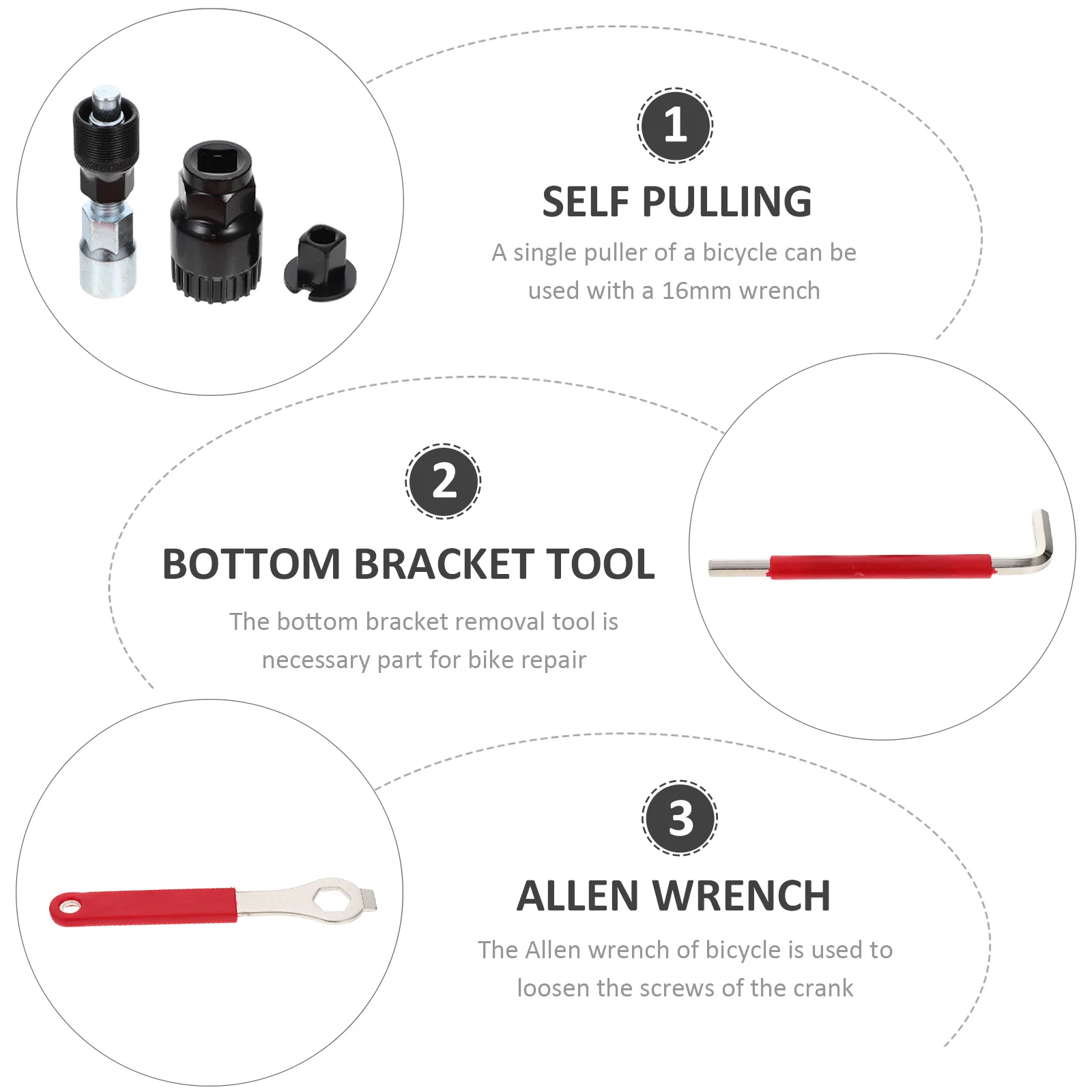 

1Set Professional Bike Crank Extractor Compatible with Crankset Repair Tool High Hardness Bottom Bracket Wrench for Convenient