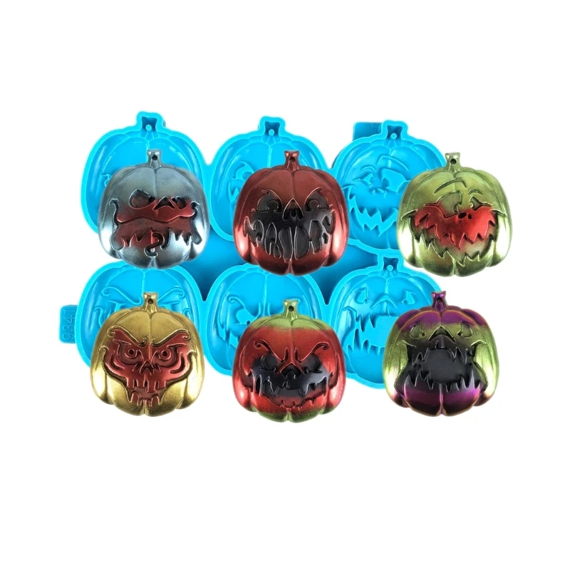 Halloween Resin Mold DIY Epoxy Pumpkin Pendant Silicone Mold Jewelry Making 3XUA