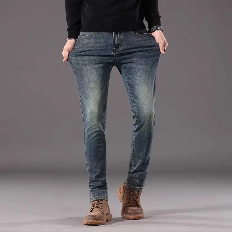 

men's Fashion Street Style Grinding white jeans slim fit jeans men Fashion Classic Denim Skinny Jeans Male men's casual Trousers