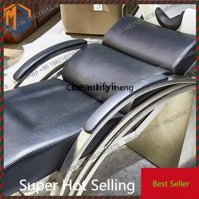 K182ZC182qShampoo Bed Salon Hair Salon, Special Ceramic Basin Stainless Steel Shampoo Flush Bed