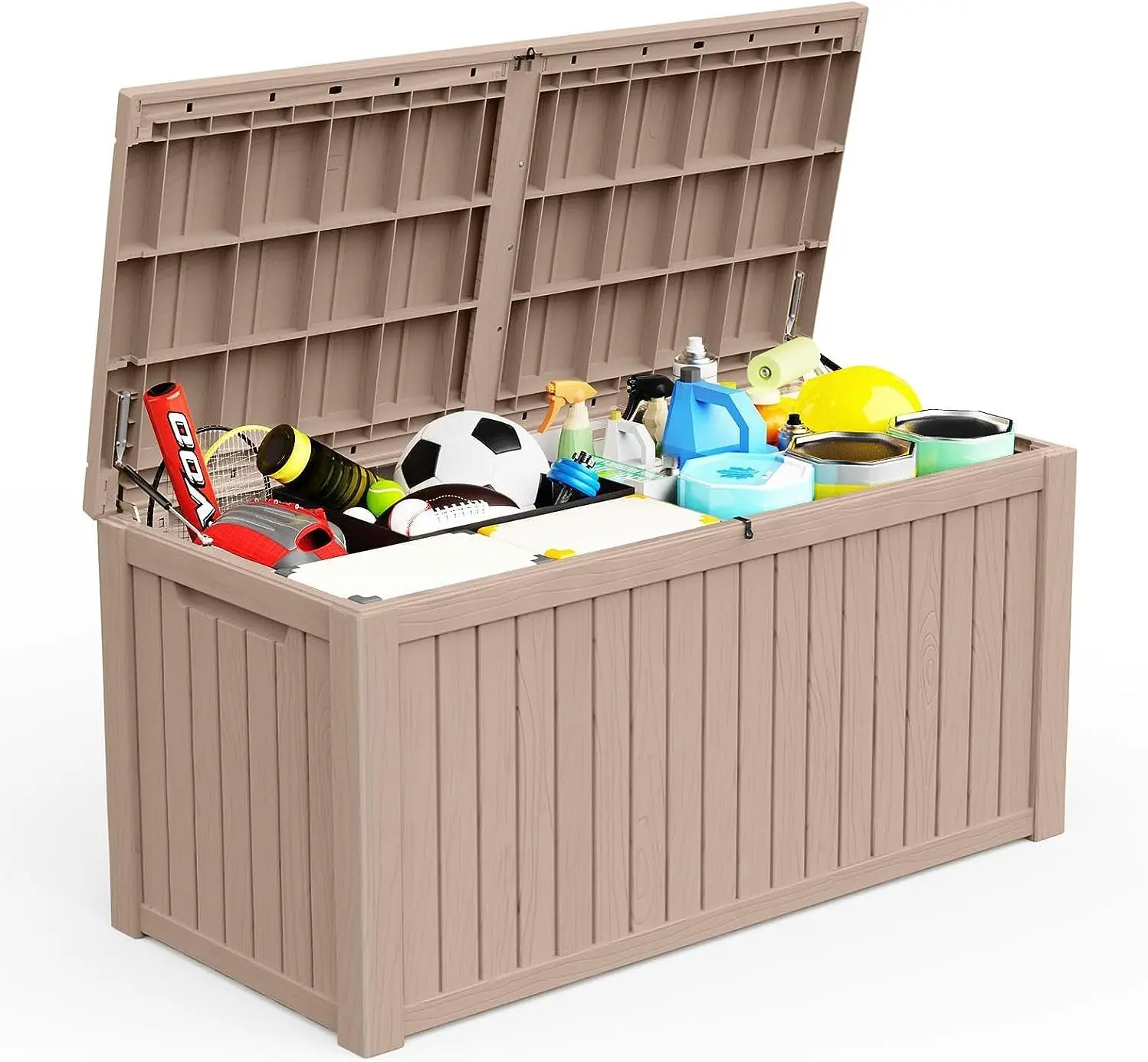 180 Gallon Resin Deck Box Storage Outdoor Waterproof Boxes Lockable UV Resistant Organization