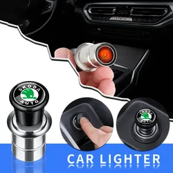 12V Metal Car Windproof Portable flameless Cigarette Lighter For Skoda Octavia MK2 MK3 2 3 A7 Fabia Karoq Kodiaq Rapid Yeti