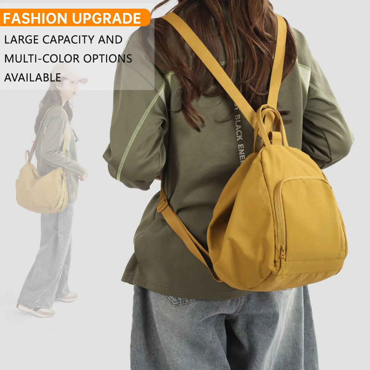 Logo Customization Multifunctional Three-In-One Bag Women's Backpack Commuting Travel Shoulder Bag Crossbody Bag Tote Bag Travel Business Trip Leisure Personalized DIY
