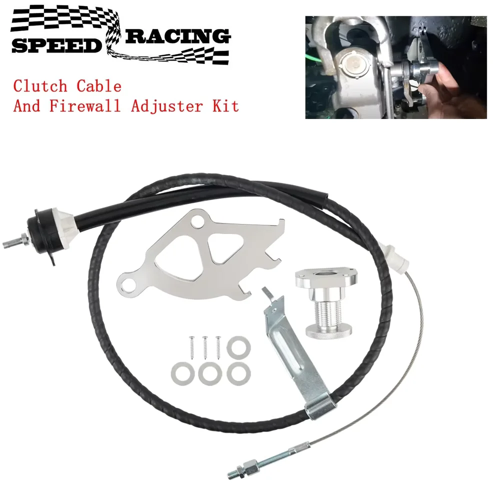 Cable de embrague de aluminio y kit de ajuste de cortafuegos para Ford Mustang V6 V8 Quadrant 1996-2004