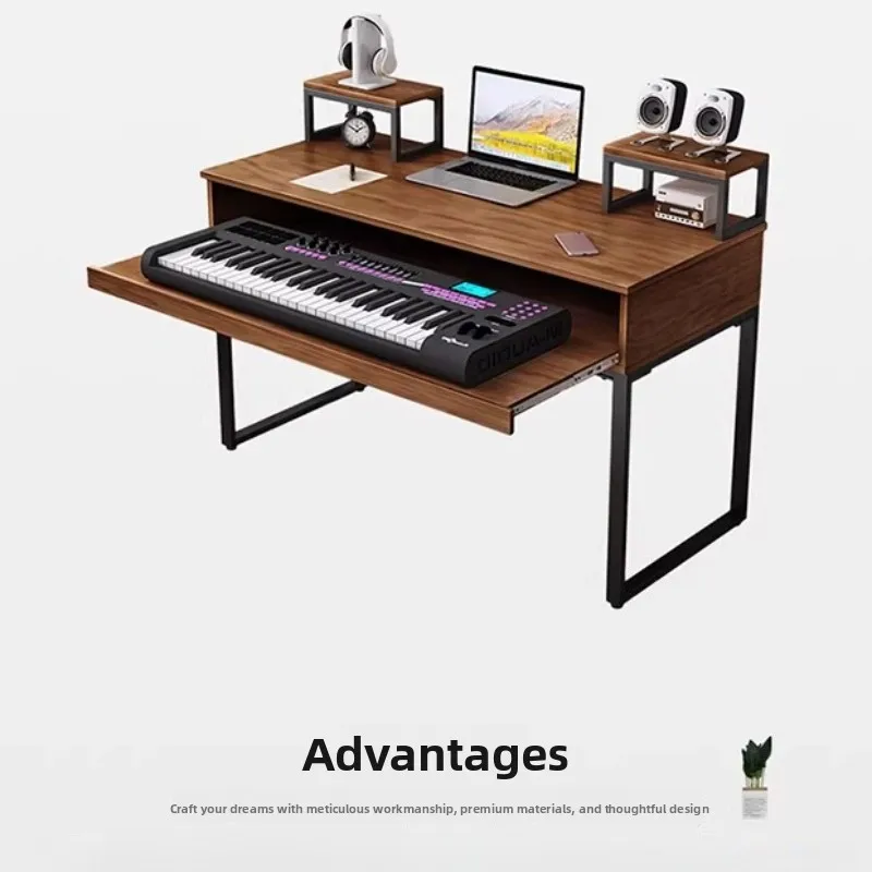 

Simple solid wood piano table Electric piano recording studio workbench Music work table Arrangement work Mixing console