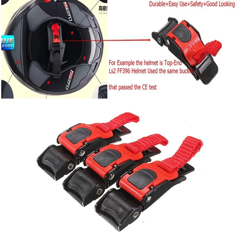 1PC Plastic Motorcycle Helmet Speed Clip Chin Strap Quick Release Pull Buckle Black + Red Motorcycle Helmet Lock(1pc sell)