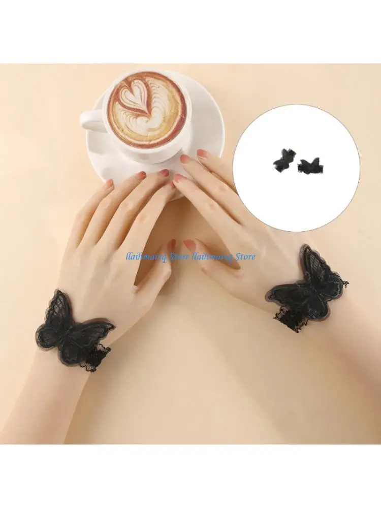 573B Butterfly Shaped Wrist Cuffs Studio Photography Gear Soft Elasticated Wrist Band