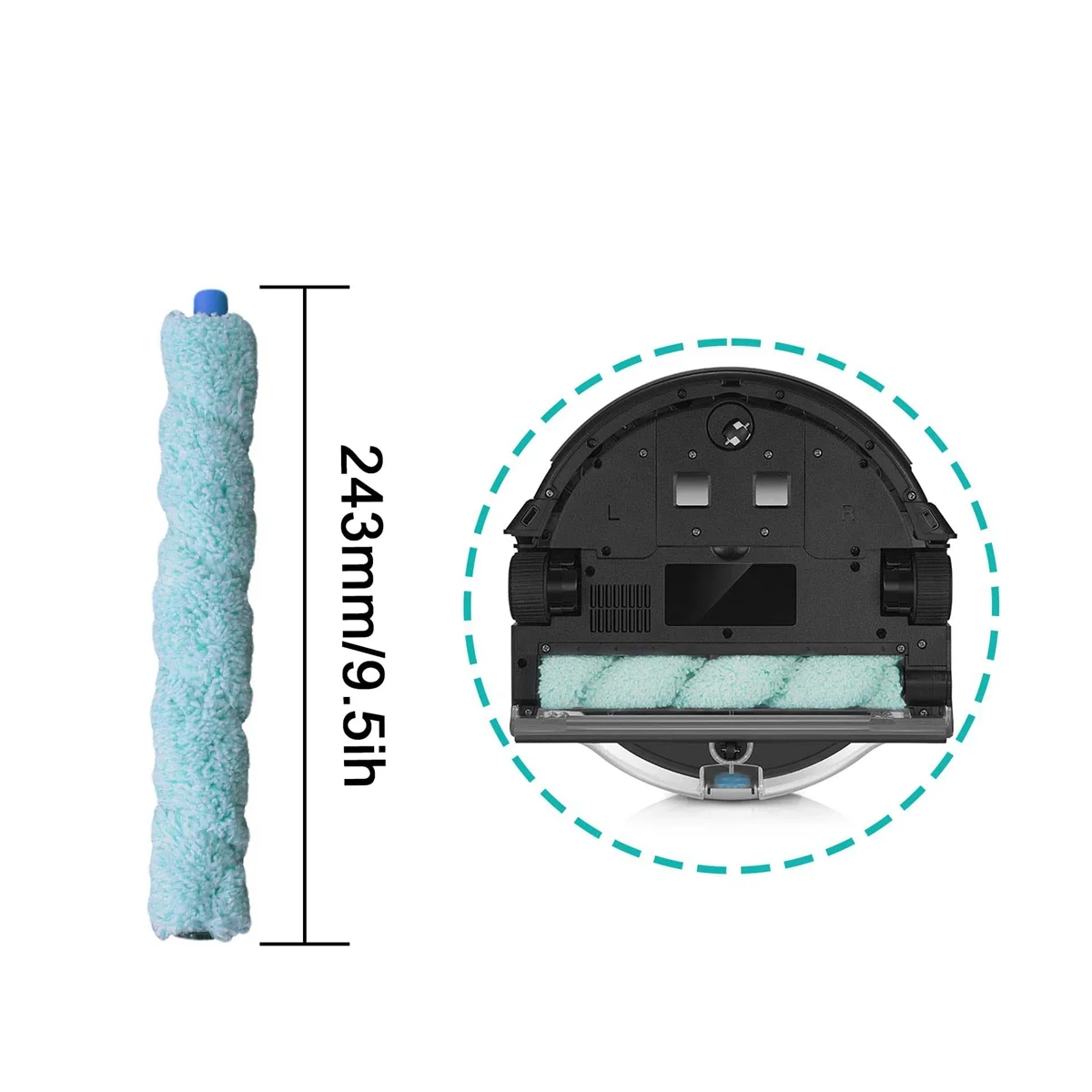 Escova macia do rolo principal para ILIFE Shinebot, lavagem do assoalho do robô, peças sobresselentes da substituição, W400, W450, W455, 2 PCes