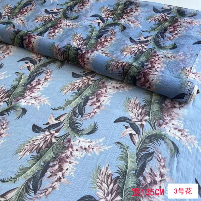 High Quality |Summer printed silk pirouette cloth wide sun-protective clothing scarf dress skirt fabric