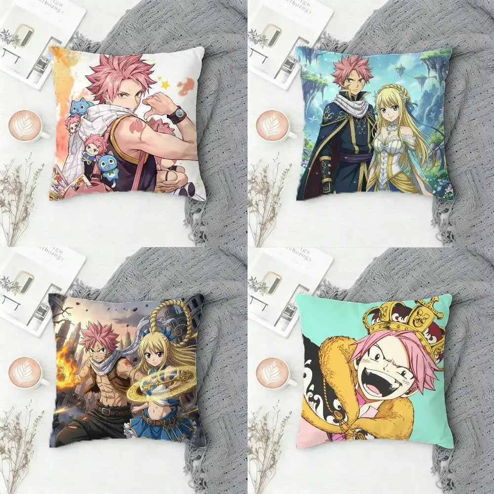 

F-Fairy Tail Anime Double-sided Printed Square Pillow Cover Decorative Cushion Cover for Sofa Bedroom Bedside
