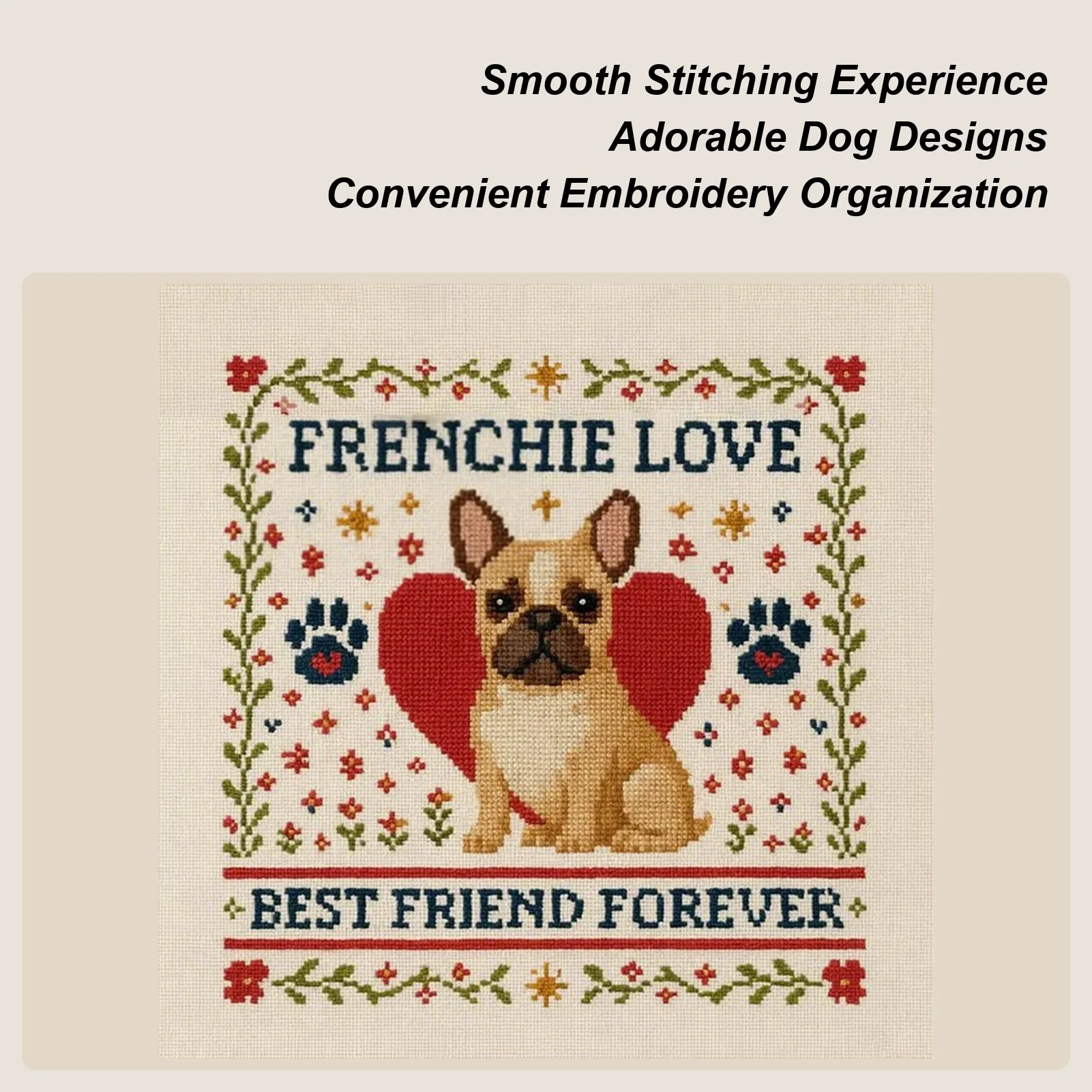 Kit de broderie motif chien 9,8x9,8 pouces, Kit complet de broderie, ensemble artisanal fait à la main pour la pratique de la pleine conscience, adolescents et adultes, Art