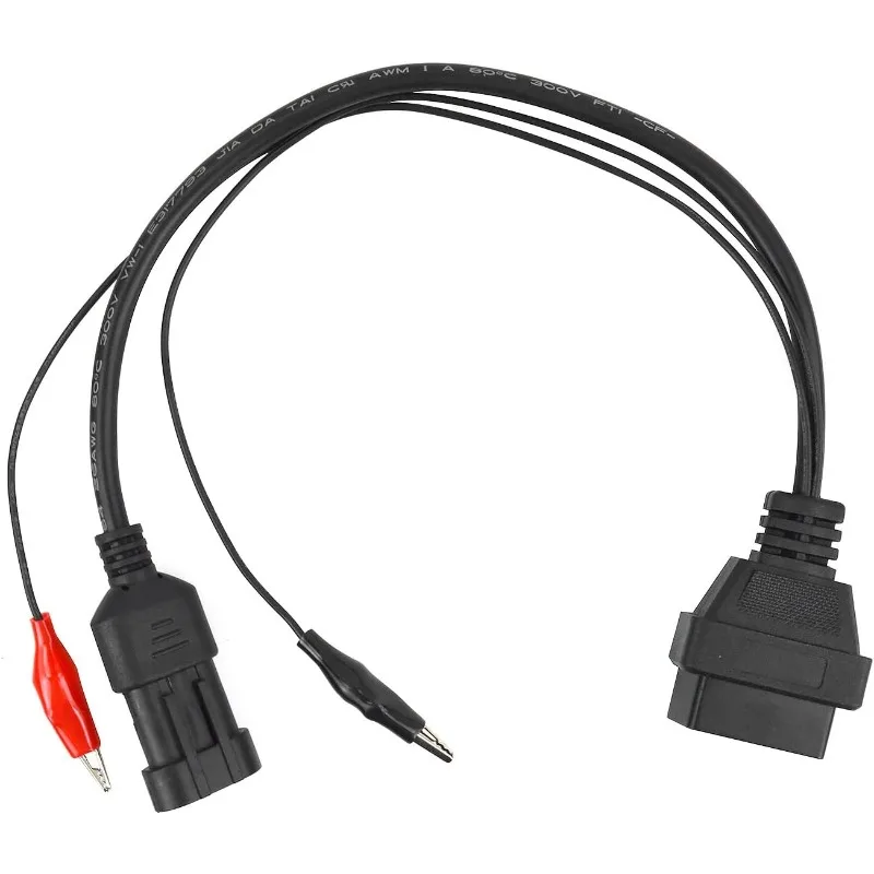 3 Pin to 16 Pin OBD2 Adapter Cable for Fiat Alfa Romeo Lancia with Alligator Clips Car Diagnostic Scan Fault Code DLC Connector