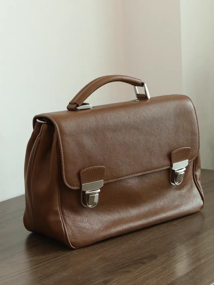 GENGWO Black Fashion Unique Genuine Leather Women Tote Bag\Handbag Simple Casual Real Leather Lady Shoulder Crossbody Bag