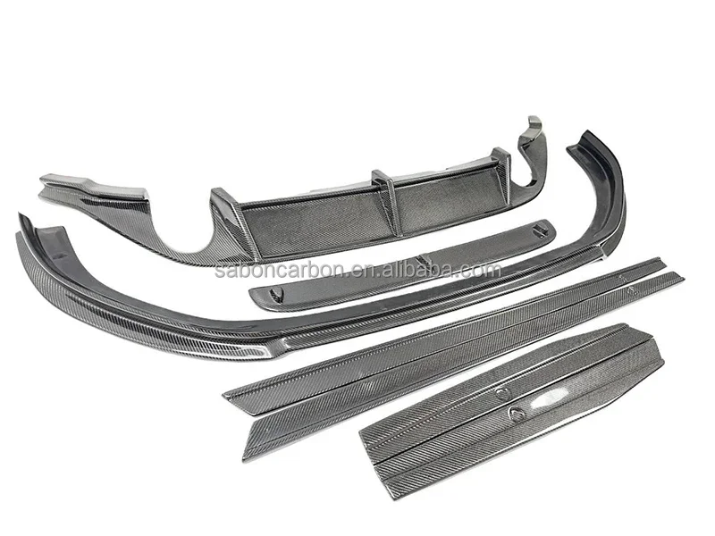 

14-17 Golf MK7 RZA style Carbon Fiber Front Lip Splitter Rear Diffuser Side Skirts Body Kits For VW Golf MK7 GTI