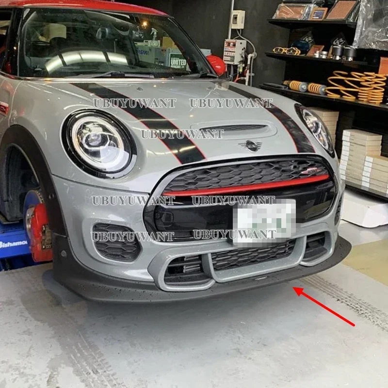 

For F56 Mini Cooper S 2PCS DAG Car Body Kit Spoiler Duck Lip Guard Cover Carbon Front Bumper Lip Splitter (JCW Front Only)