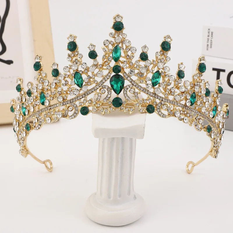 تاج الزفاف حجر الراين كريستال خوذة فستان الزفاف اكسسوارات تاج حلية شعر للعروس/عيد الميلاد/الولائم/الحفلة