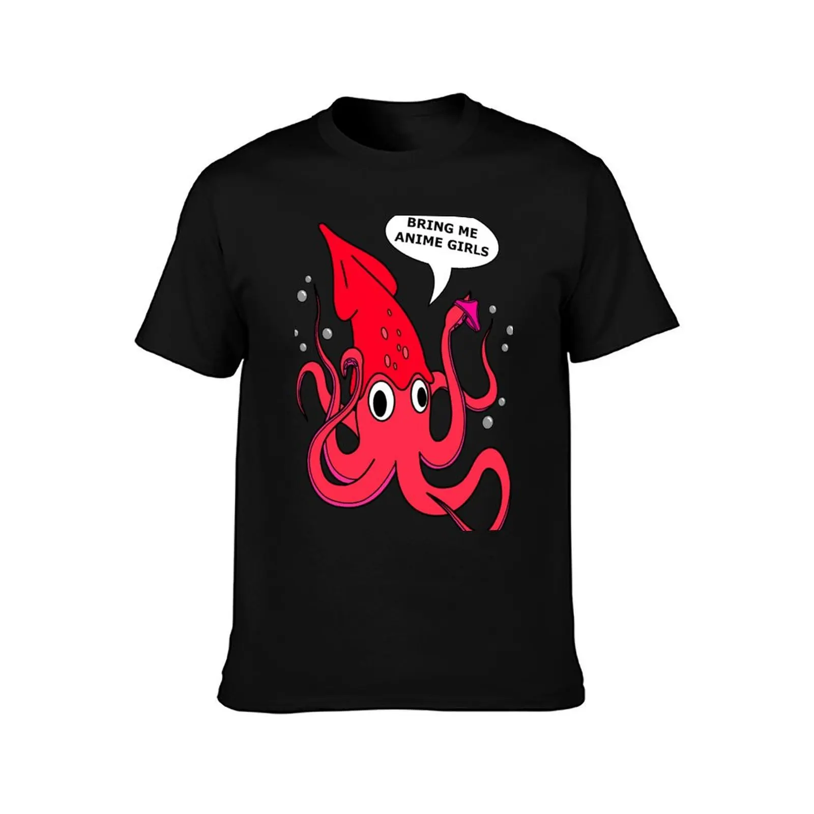 Giant Squid (Bring Me Anime Girls) T-Shirt Big Size Short Sleeve Casual Top T-Shirt