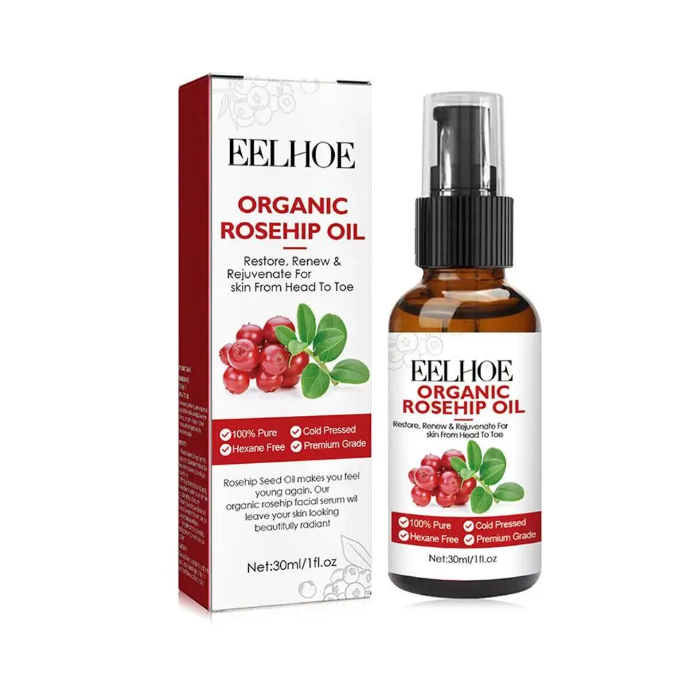 30ml Organic Rosehip Seed Oil For Face Pure Cold Pressed Facial Oil Natural Moisturizing Skin Care Serum