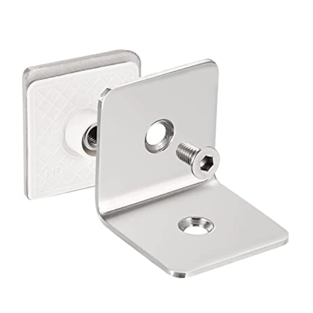 

Stainless Steel 90° Glass Clips Glass Fixture Corner Bracket Easy Install For Frameless Glass For Securing Glass Wooden Boards