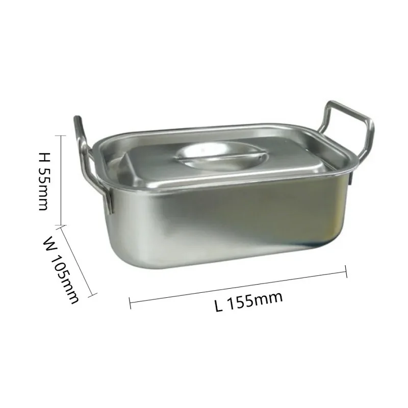 

304 stainless steel sauce basin with lid, thickened food grade basin, square storage bucket with lid, food basin with ea