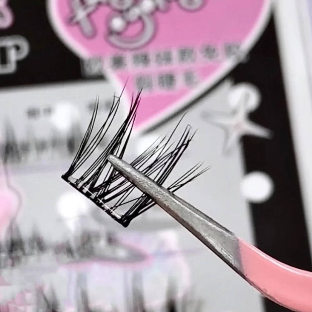 Sweet DIY Self-adhesive Lash Clusters Wispy Manga Adhesive False Eyelashes Extension Individual Glue Free Fake Lashes Lady