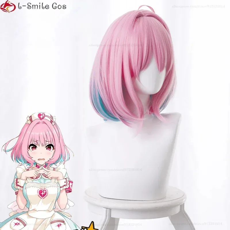 Wig Yumemi Riamu Wig Cosplay Game Panjang 38Cm Topi Wig Pesta Rambut Sintetis Tahan Panas