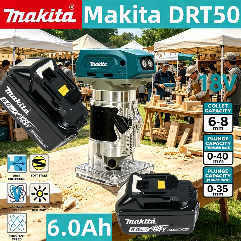 Аккумулятор Makita 18В для беспроводного триммера DRT50, перезаряжаемый бесщеточный инструмент для нарезки пазов