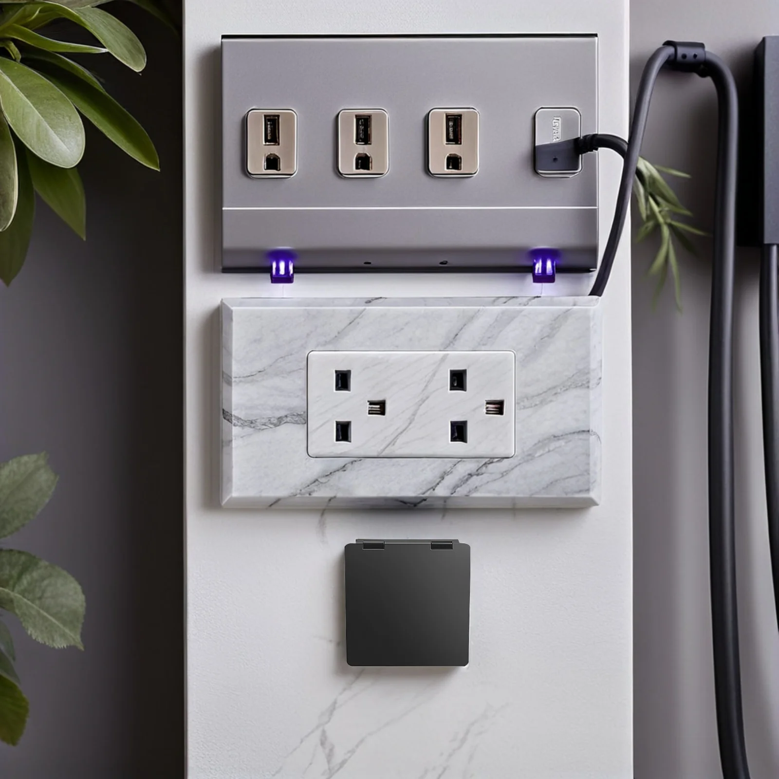 

4pcs Panel Protection Cover For Air Conditioner Ultrathin Dust Moisture Resistant Adhesive Switch Guard For Kitchen Bathroom