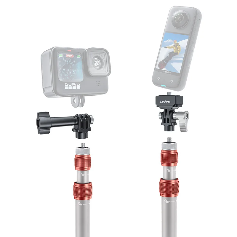 Trending Professional Aluminum Alloy Multi-functional Foldable Flagpole Kit Action Camera Holder Accessories for Motorcycle - view 2