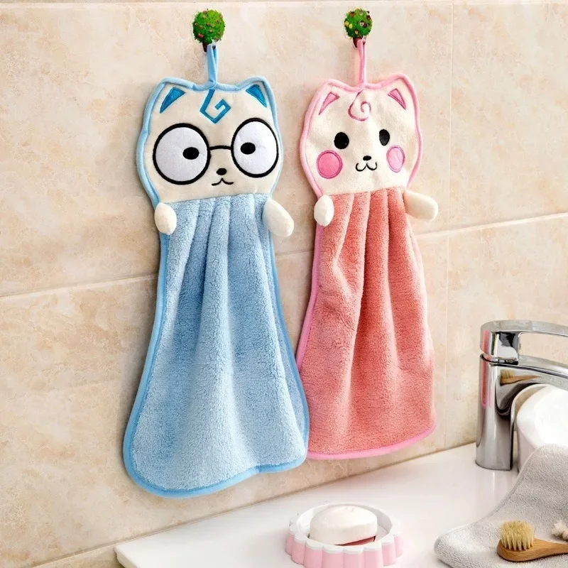 Kitchen household thickened hanging towel super absorbent bathroom kitchen rag