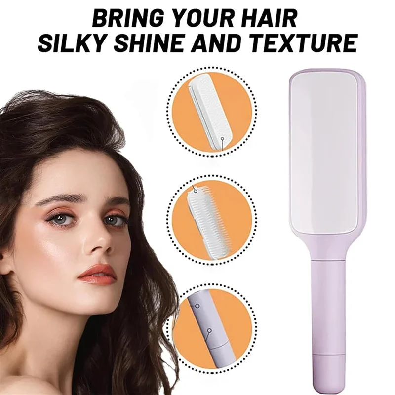2pcs Rotatable Self Cleaning Hair Brush Anti-Static Hair Brush One-key Cleaning Hair Loss Airbag Scalp Massage Comb Styling Tool