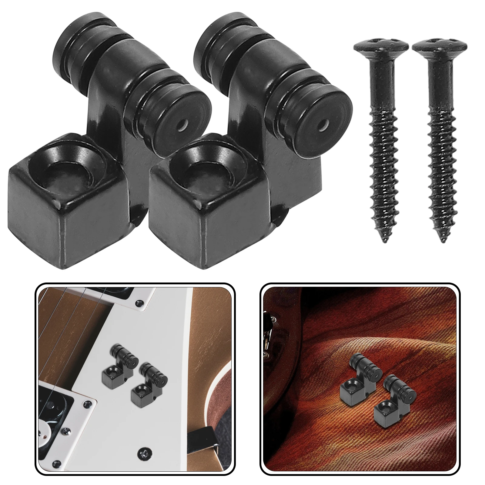 

2 set Electric Guitar String Retainer Zinc Alloy Steel Roller Mounting Screws Durable String Guide For Headstock Tuning