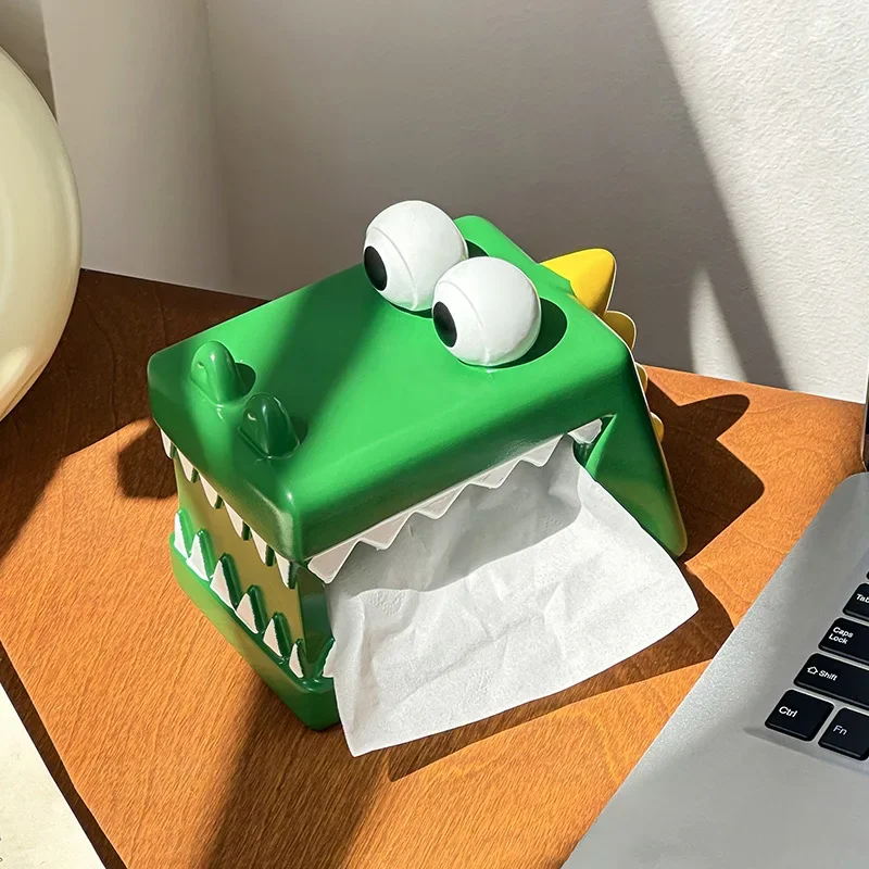 Cute Crocodile Tissue Box Home Living Room RESIN Napkin Holder Table Paper Hoder Paper Storage Rack for Kitchen Bedroom