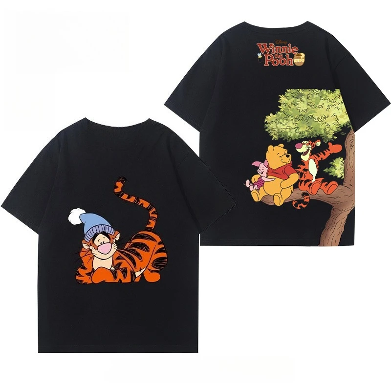 

Disney Tigger Winnie The Pooh Joint Short-sleeved 2025 Summer Women's and Men's Street Loose T-shirt Couple Cotton Top