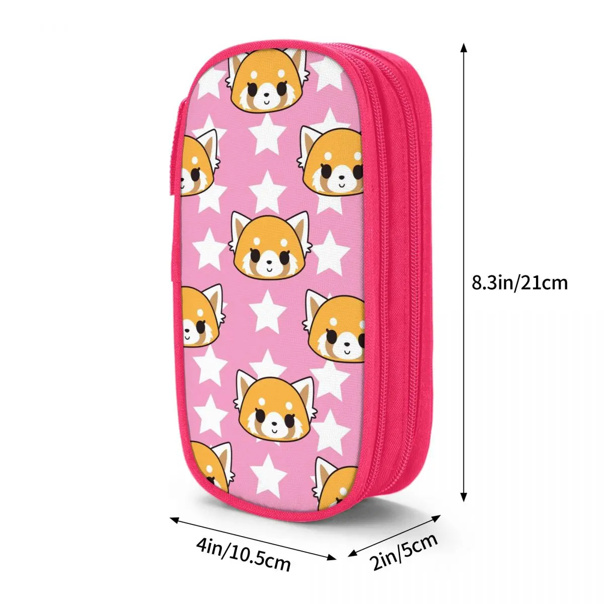 Imagem -06 - Bonito Anime Aggretsuko Lápis Cases Star Pen Lápis Bolsas Grande Armazenamento Estudantes Escola Zipper Pencilcases