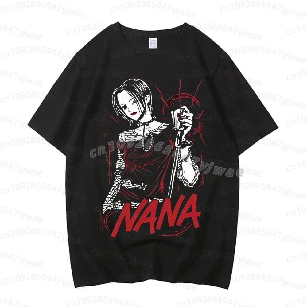 2026 Women Summer Black Stones Nana Osaki Printed Fashion T-Shirt Men Women's Fashion High Quality Loose Casual Cosplay T-Shirt view 6