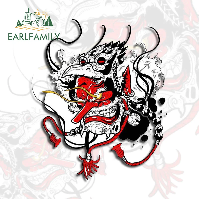 EARLFAMILY 13cm X 11cm for Warrior Oni Mask Samurai Car Stickers Waterproof Graffiti Decals Creative Bumper Caravan Car Goods